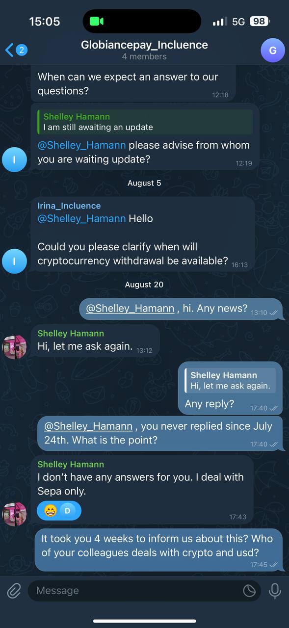 SEPA chat screenshot
